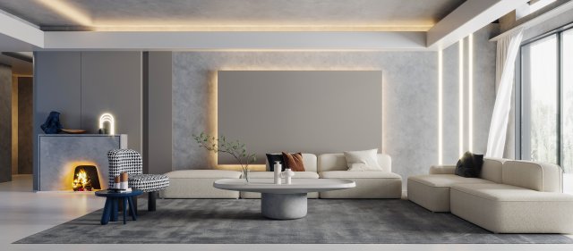 modern living room Modèle 3D .c4d .max .obj .3ds .fbx .stl .blend 