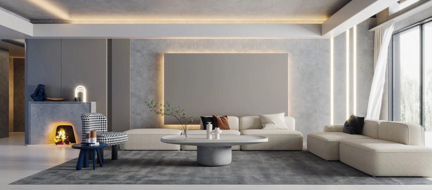 modern living room 3D Model .c4d .max .obj .3ds .fbx .stl .blend 
