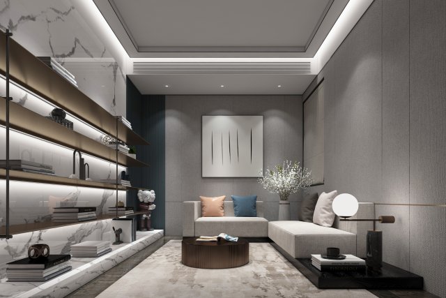 modern living room 3Dモデル .c4d .max .obj .3ds .fbx .stl .blend 