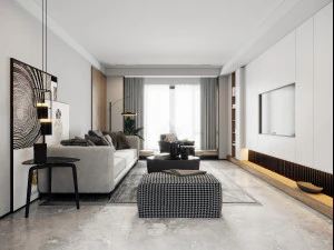 sala de estar moderna Modelo 3D