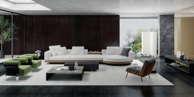 modern living room Modèle 3D .c4d .max .obj .3ds .fbx .stl .blend 