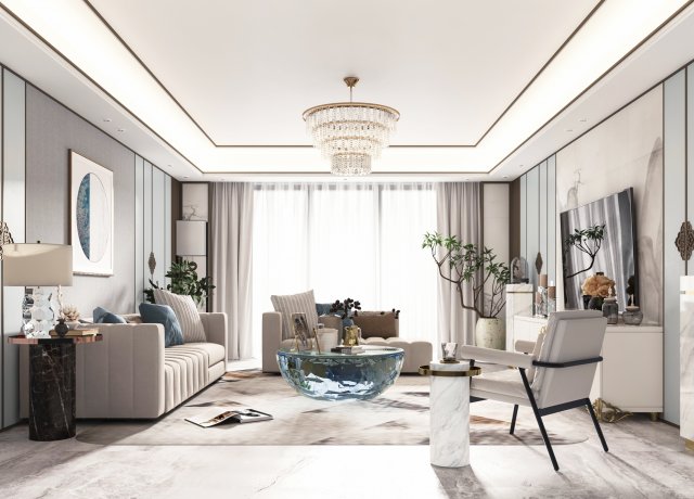 modern living room 3Dモデル .c4d .max .obj .3ds .fbx .stl .blend