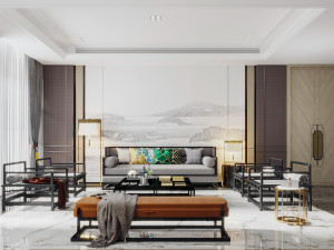 modern living room 3D 模型