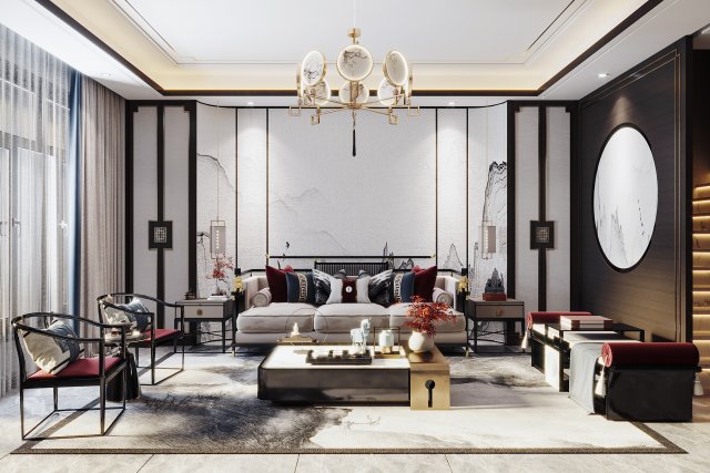 modern living room 3D 모델 .c4d .max .obj .3ds .fbx .stl .blend 