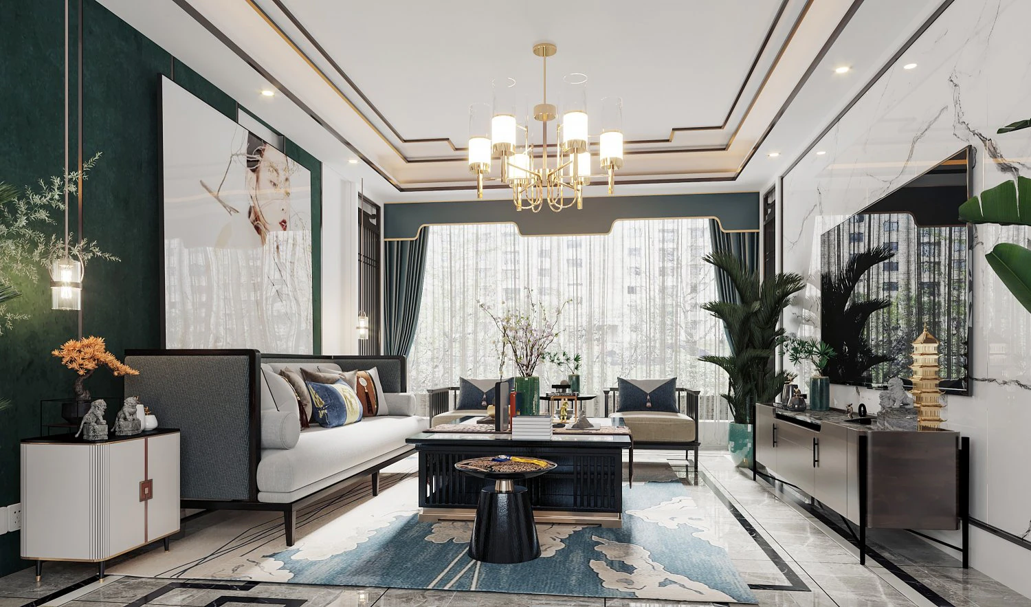 modern living room 3D Model .c4d .max .obj .3ds .fbx .stl .blend