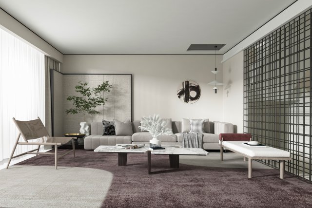 modern living room Modelo 3D .c4d .max .obj .3ds .fbx .stl .blend 
