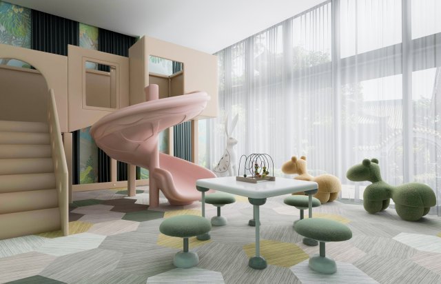 modern childrens entertainment area 3D 모델 .c4d .max .obj .3ds .fbx .stl .blend 