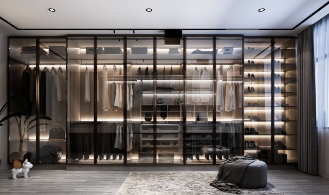 modern semi open cloakroom 3D Model .c4d .max .obj .3ds .fbx .stl .blend 