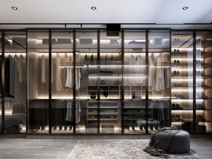 modern semi open cloakroom 3D Model