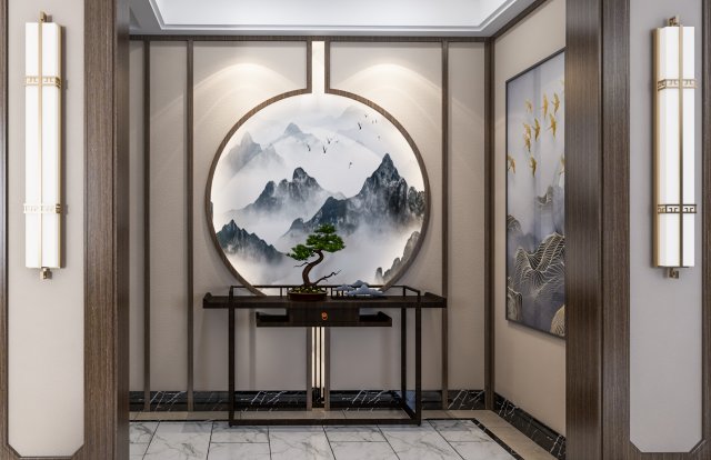 new chinese style porch 3Dモデル .c4d .max .obj .3ds .fbx .stl .blend 