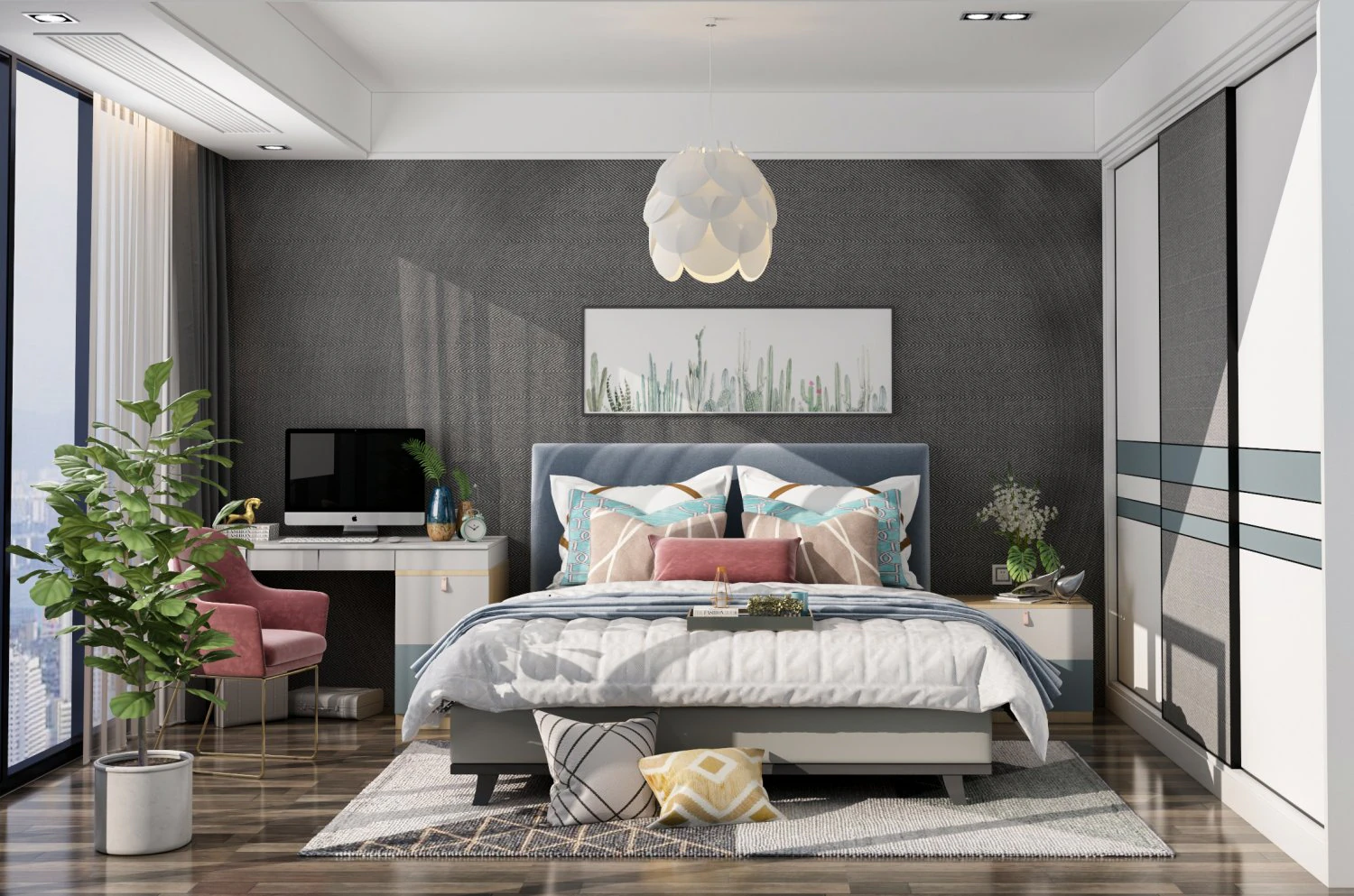 nordic bedroom 3D Model .c4d .max .obj .3ds .fbx .stl .blend