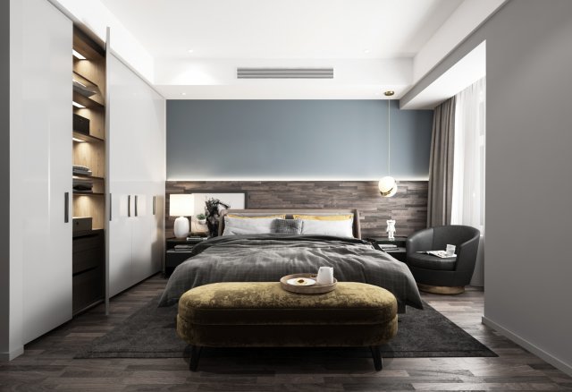 modern bedroom 3D Model .c4d .max .obj .3ds .fbx .stl .blend 
