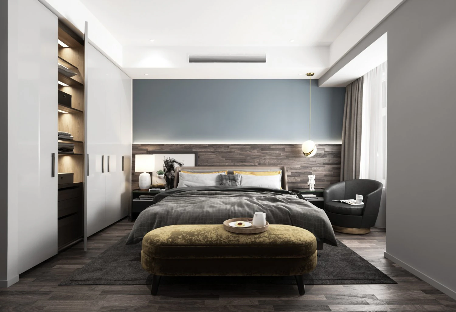 modern bedroom 3D Model .c4d .max .obj .3ds .fbx .stl .blend