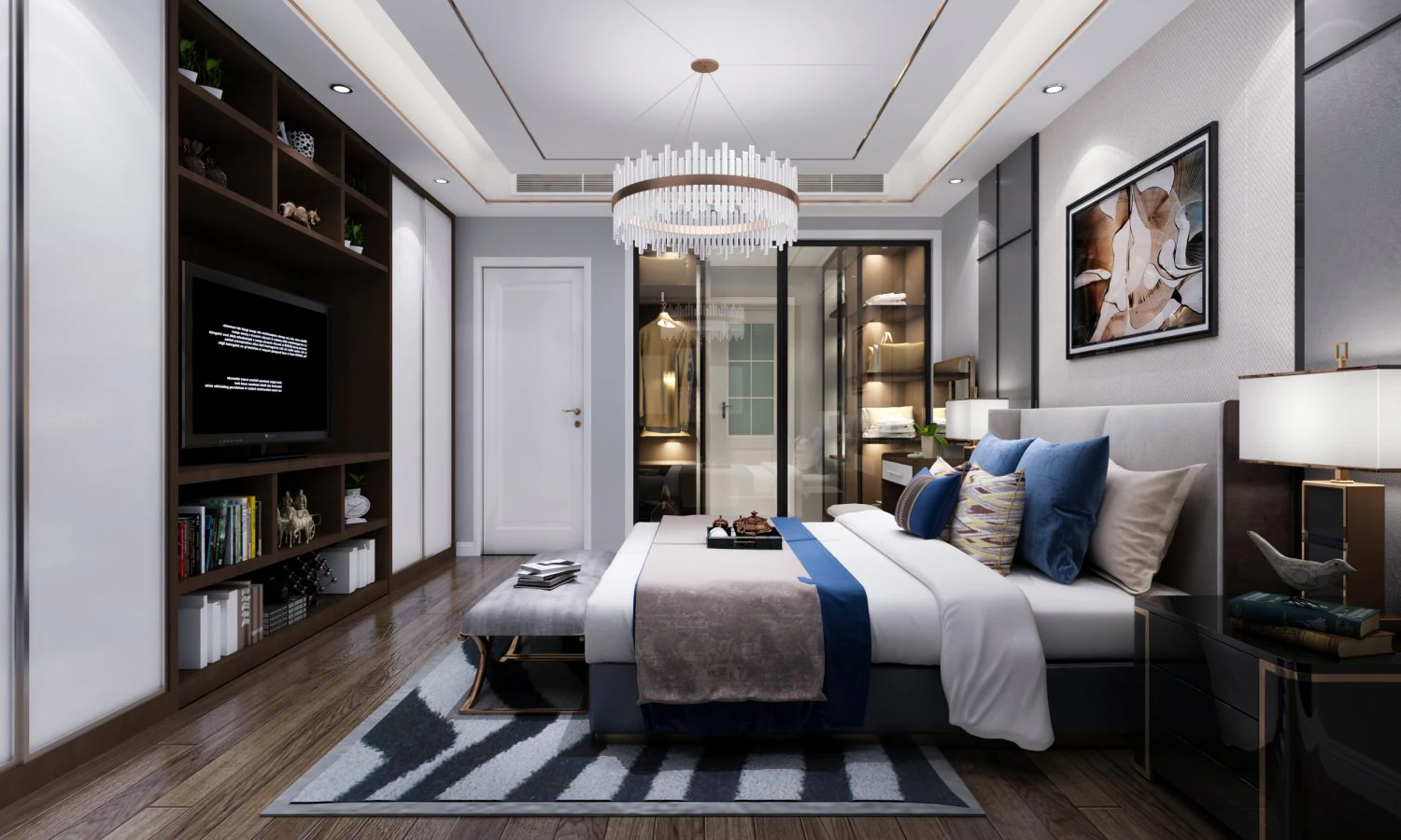 modern light luxury master bedroom 3D Model .c4d .max .obj .3ds .fbx .stl .blend