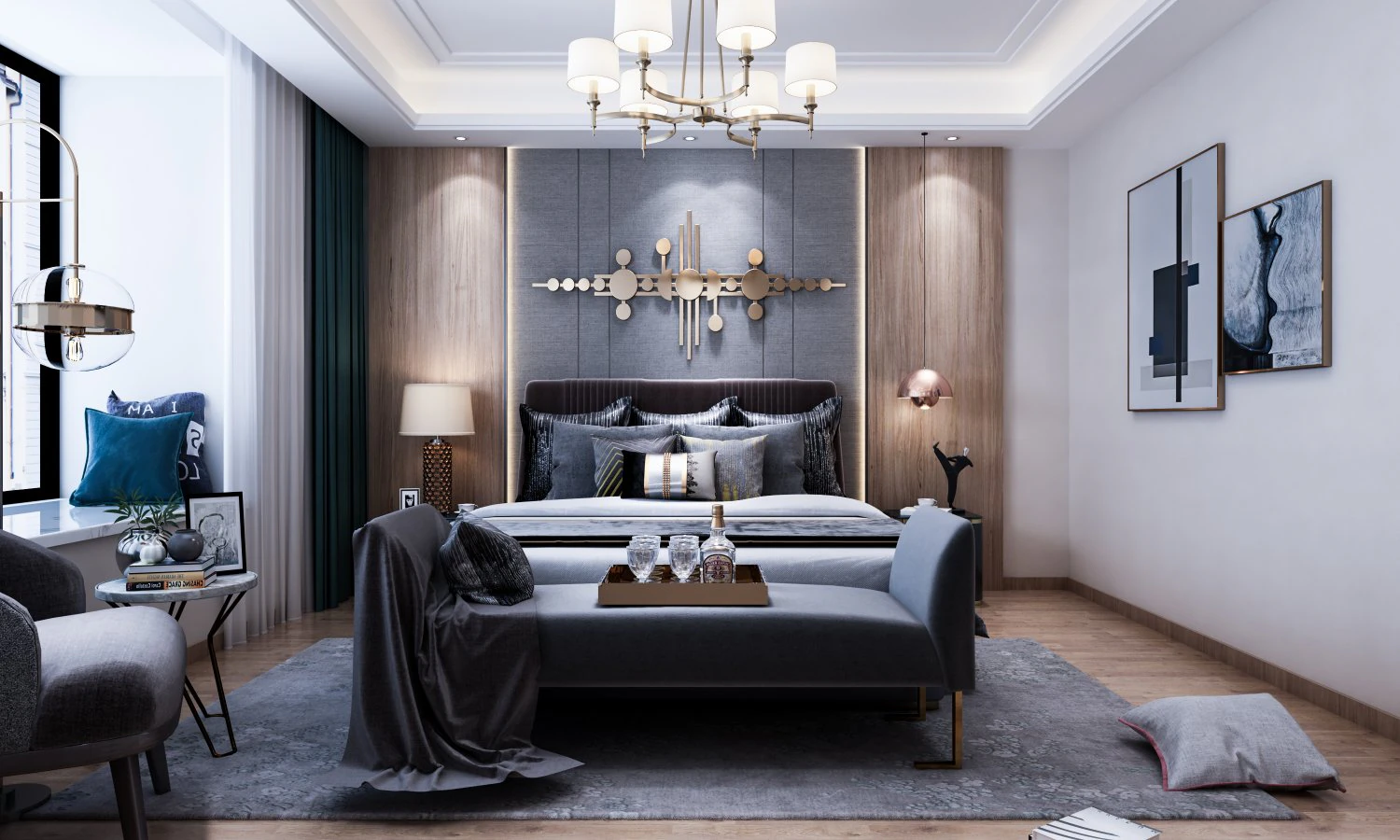 modern bedroom 3D Model .c4d .max .obj .3ds .fbx .stl .blend 
