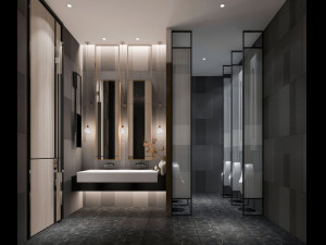 new chinese style public toilet Modèle 3D