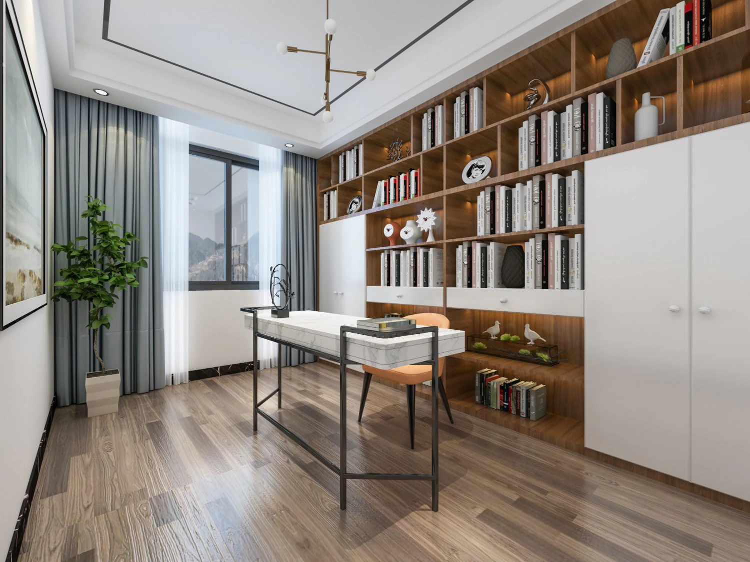 modern study 3D Model .c4d .max .obj .3ds .fbx .stl .blend 