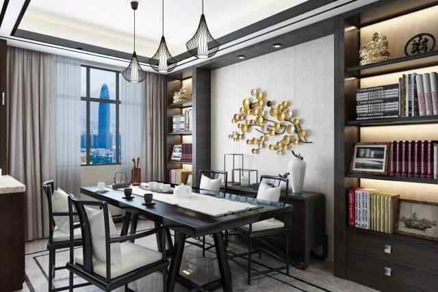 new chinese style study 3D Model .c4d .max .obj .3ds .fbx .stl .blend 