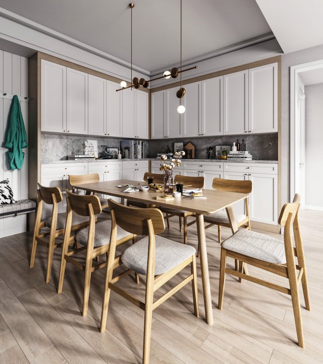 nordic restaurant Modello 3D .c4d .max .obj .3ds .fbx .stl .blend 