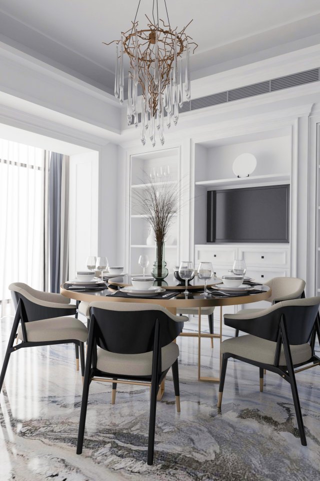 modern villa restaurant 3D Model .c4d .max .obj .3ds .fbx .stl .blend 