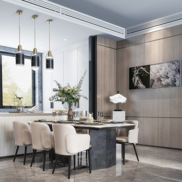 modern restaurant 3D Model .c4d .max .obj .3ds .fbx .stl .blend 