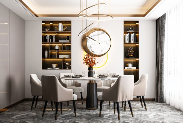 modern restaurant 3D Model .c4d .max .obj .3ds .fbx .stl .blend