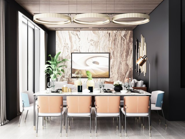 modern restaurant Modèle 3D .c4d .max .obj .3ds .fbx .stl .blend 