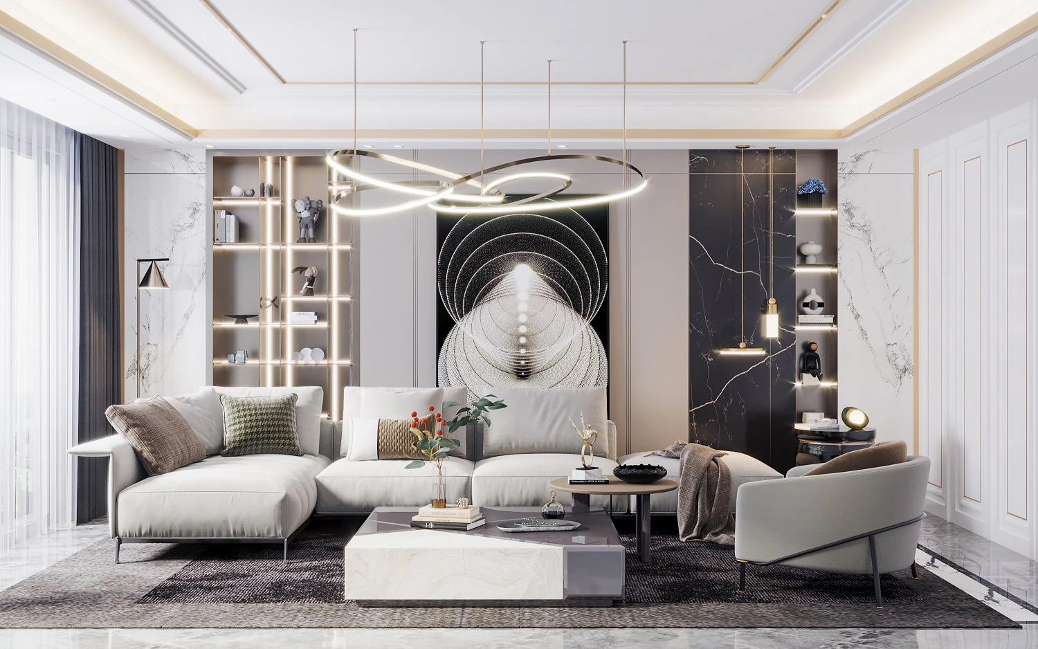 modern living room 3D Model .c4d .max .obj .3ds .fbx .stl .blend 