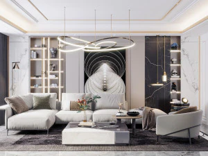 modern living room 3D Model