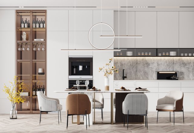 modern restaurant Modello 3D .c4d .max .obj .3ds .fbx .stl .blend 