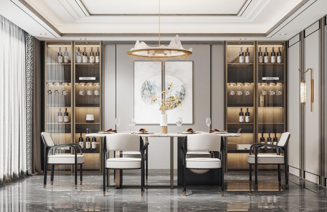 modern restaurant 3D 모델 .c4d .max .obj .3ds .fbx .stl .blend 