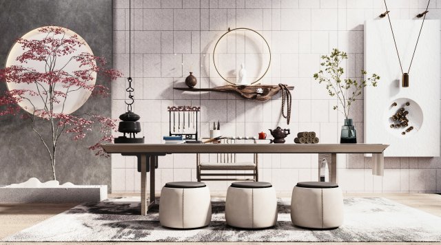 modern teahouse 3D Model .c4d .max .obj .3ds .fbx .stl .blend 