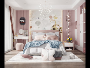 modern childrens room Modèle 3D