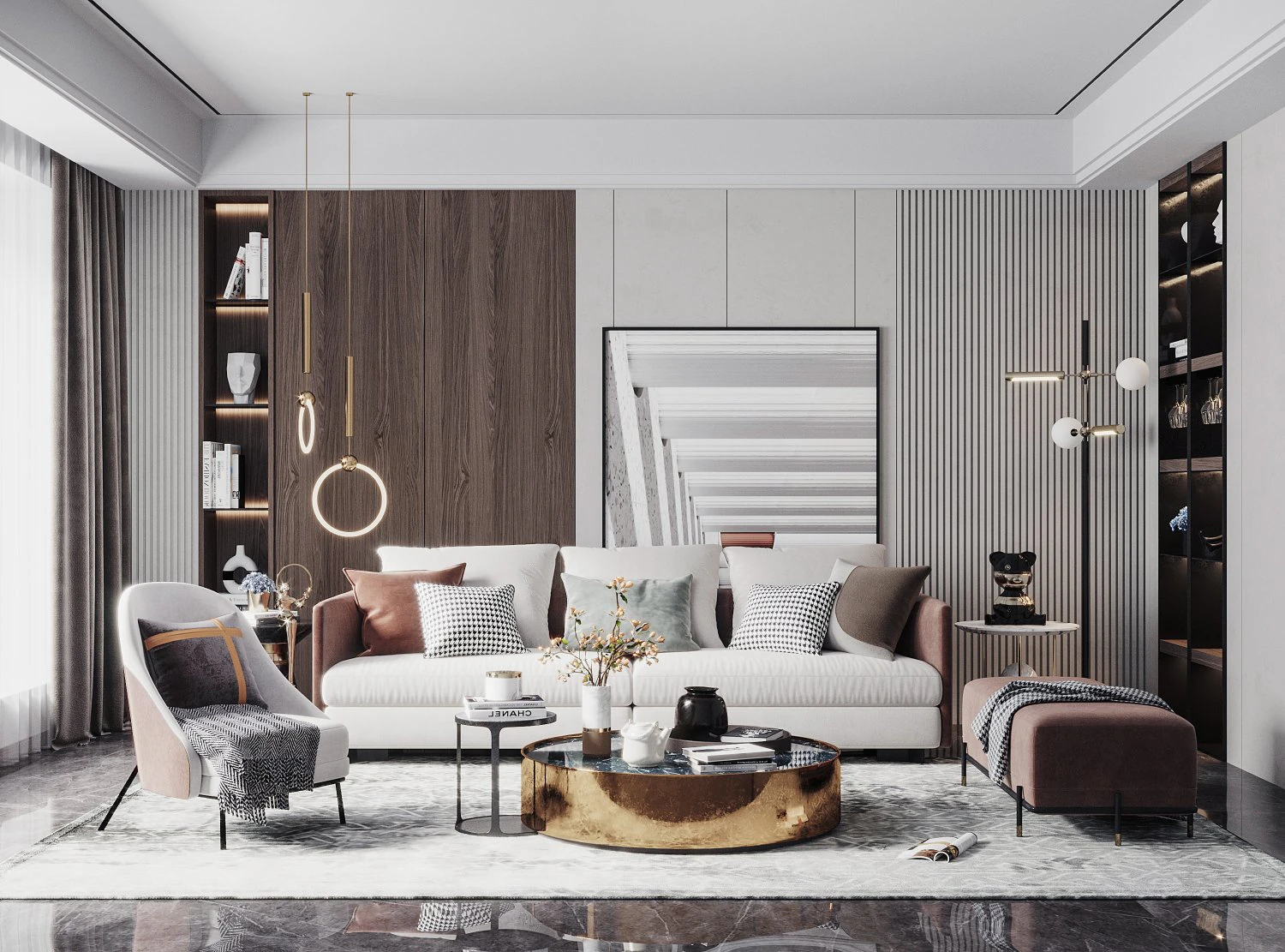 modern living room 3D Model .c4d .max .obj .3ds .fbx .stl .blend