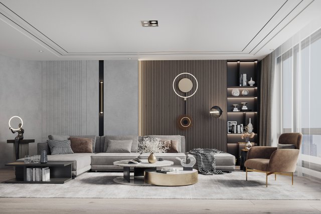 modern living room Modelo 3D .c4d .max .obj .3ds .fbx .stl .blend 