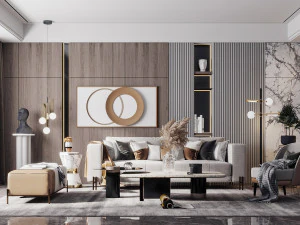 현대적인 거실 3D 모델