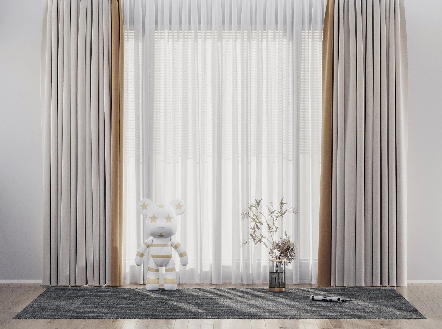 modern curtain 3D Model .c4d .max .obj .3ds .fbx .stl .blend 
