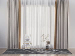 modern curtain Modelo 3D