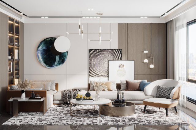 modern living room 3D Model .c4d .max .obj .3ds .fbx .stl .blend 