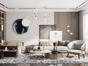 modern living room 3D 模型