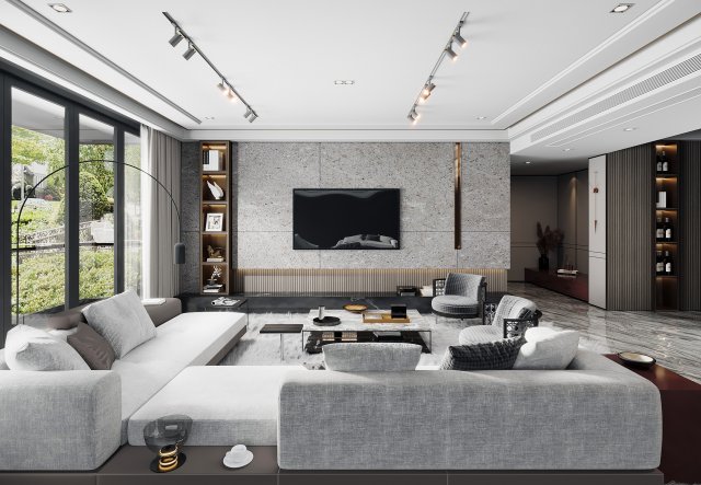 modern living room Modelo 3D .c4d .max .obj .3ds .fbx .stl .blend