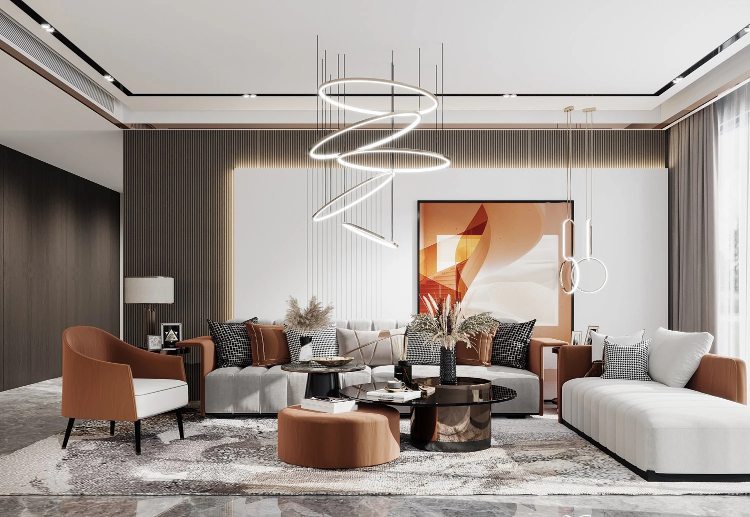 modern living room 3D Model .c4d .max .obj .3ds .fbx .stl .blend