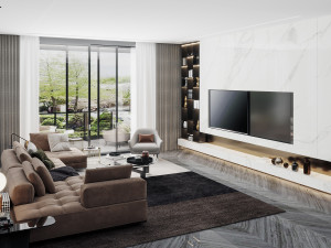 modern living room 3D Model