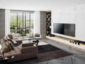 salon moderne Modèle 3D