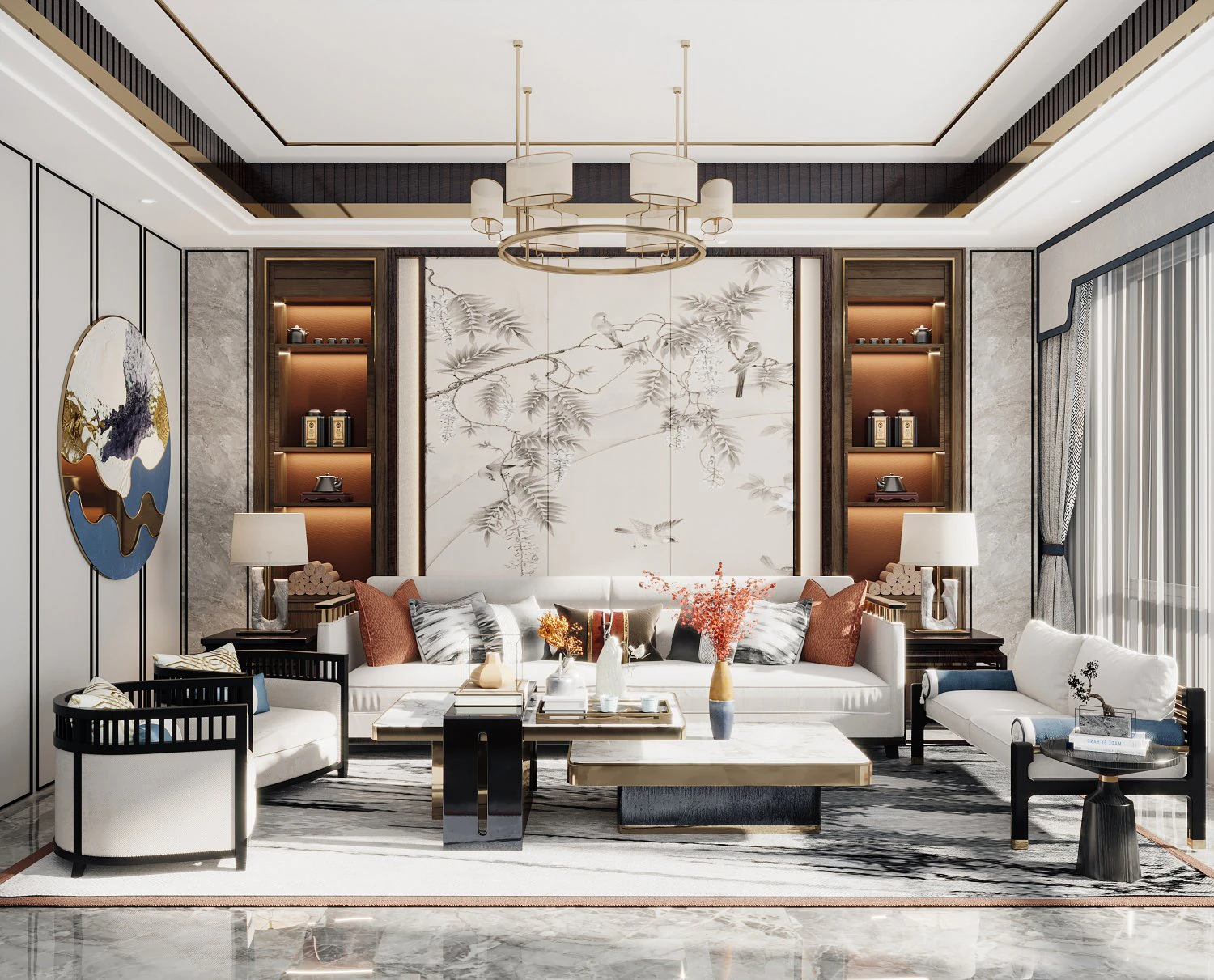 modern living room 3D Model .c4d .max .obj .3ds .fbx .stl .blend 