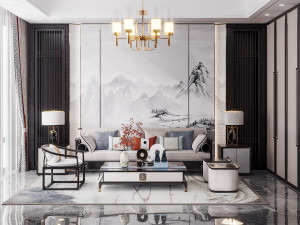 modern living room 3D 模型
