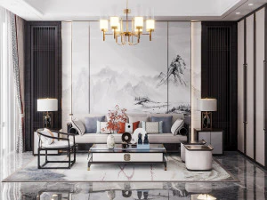 현대적인 거실 3D 모델