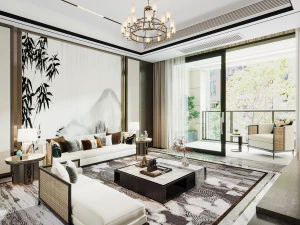 modern living room 3D Model