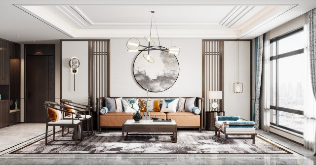 modern living room 3D Model .c4d .max .obj .3ds .fbx .stl .blend 