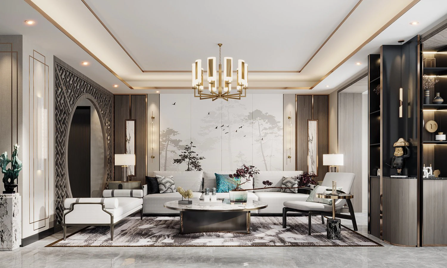 modern living room 3D Model .c4d .max .obj .3ds .fbx .stl .blend